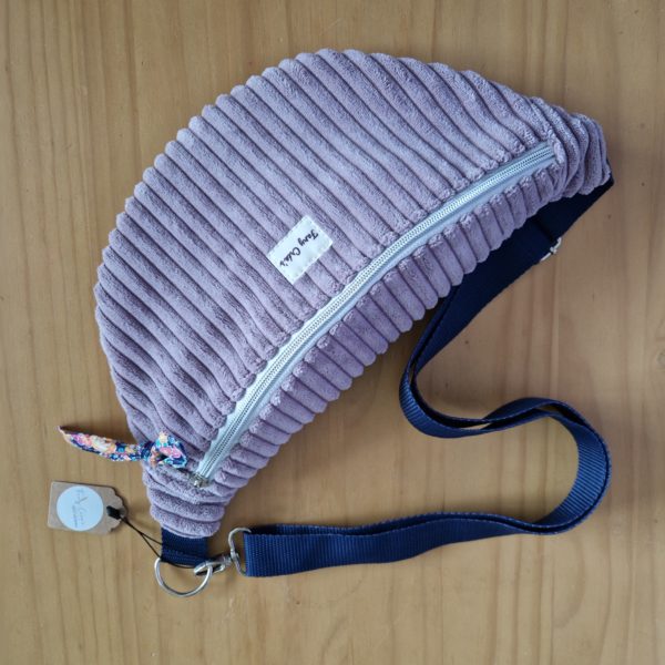 sac banane en velours côtelé mauve TM  (nouvelle collection)