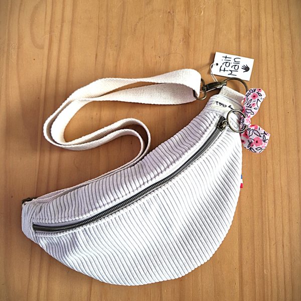 sac banane en velours côtelé écru TS  (nouvelle collection)