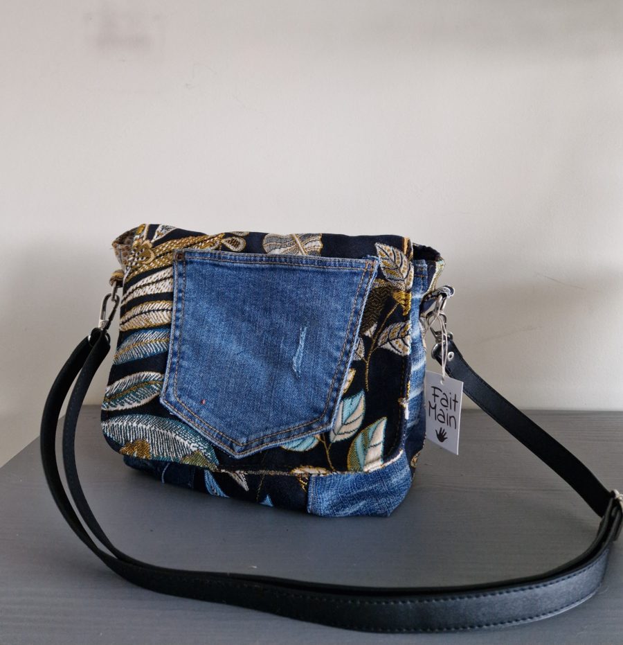 Sac à main en jean upcyclé et Jacquard Français