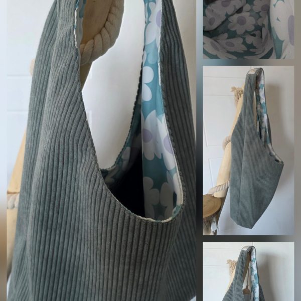 sac hobo en velours côtelé (sur commande)