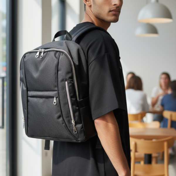 Sac à dos "Ludo" toile imperméable noire