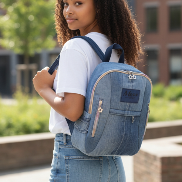 Sac à dos "Ludo" jean upcyclé